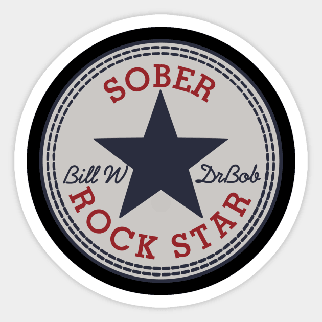 Sober Rock Star  - Alcoholism Gifts Sponsor Sticker by RecoveryTees